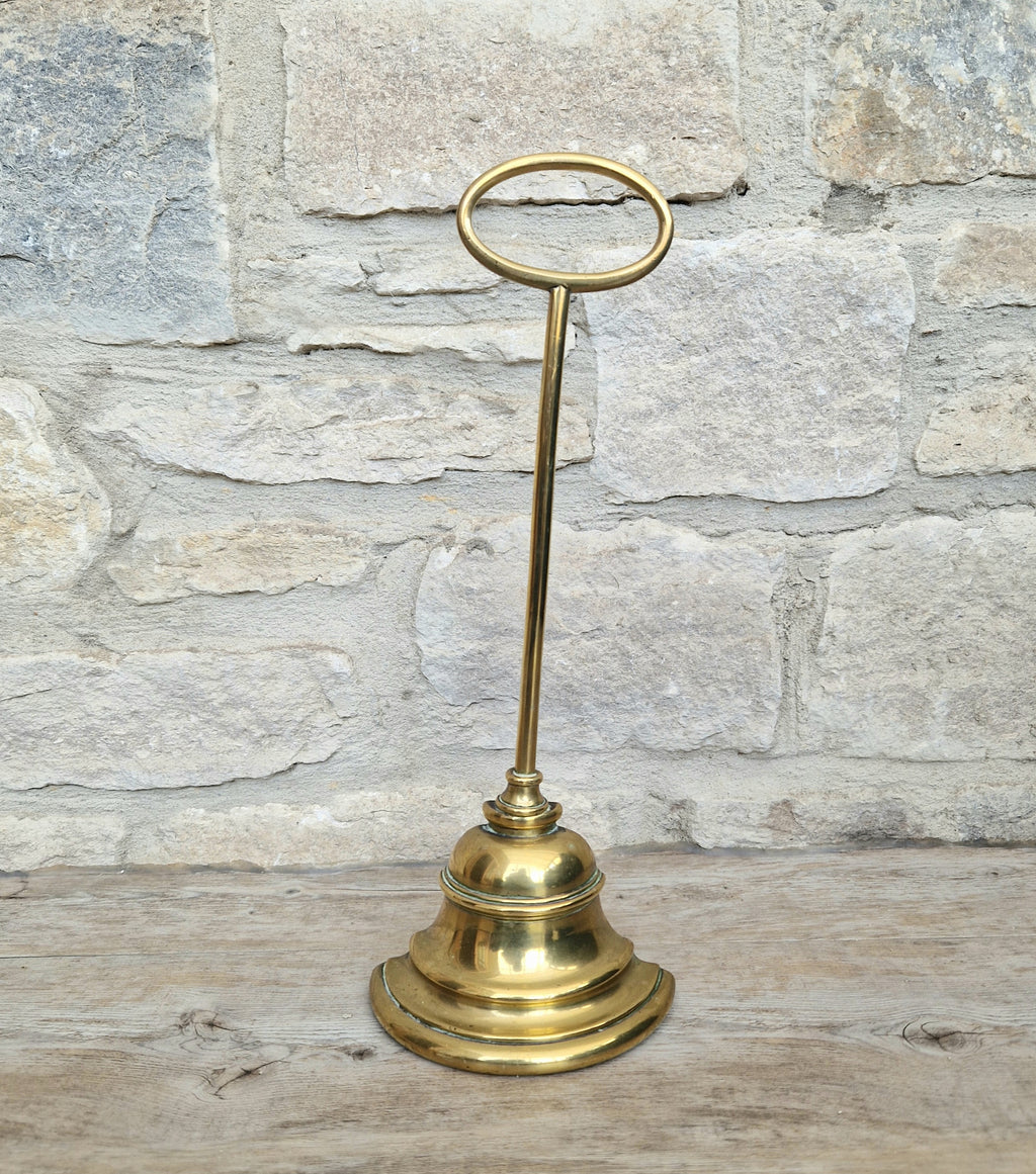 Antique English 19th Century Stepped Half-Bell Cast Brass Door Porter Door Stop
