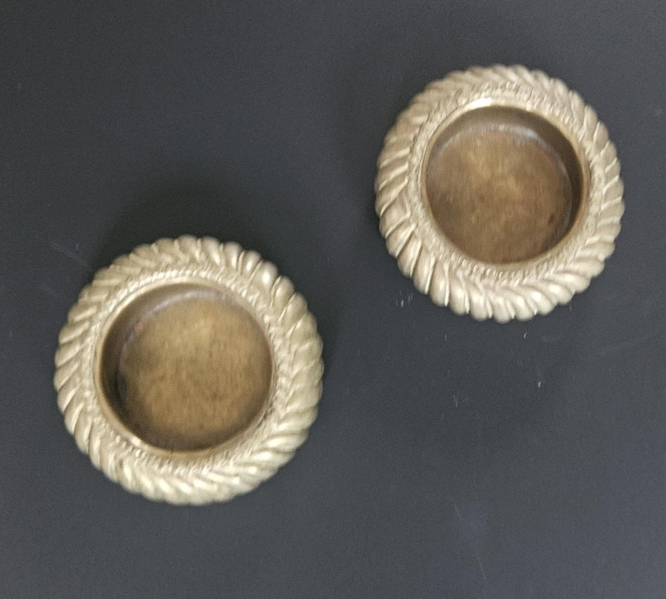 Vintage Pair Brass Tribal Bangle Bowls Vide Poche Small Mcm Brass Coffee Table Bowls