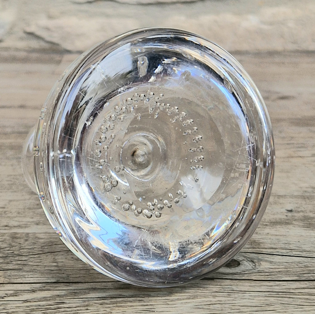 Rare Whitefriars 1940s Clear Controlled Bubble Candlestick 9318 William Wilson