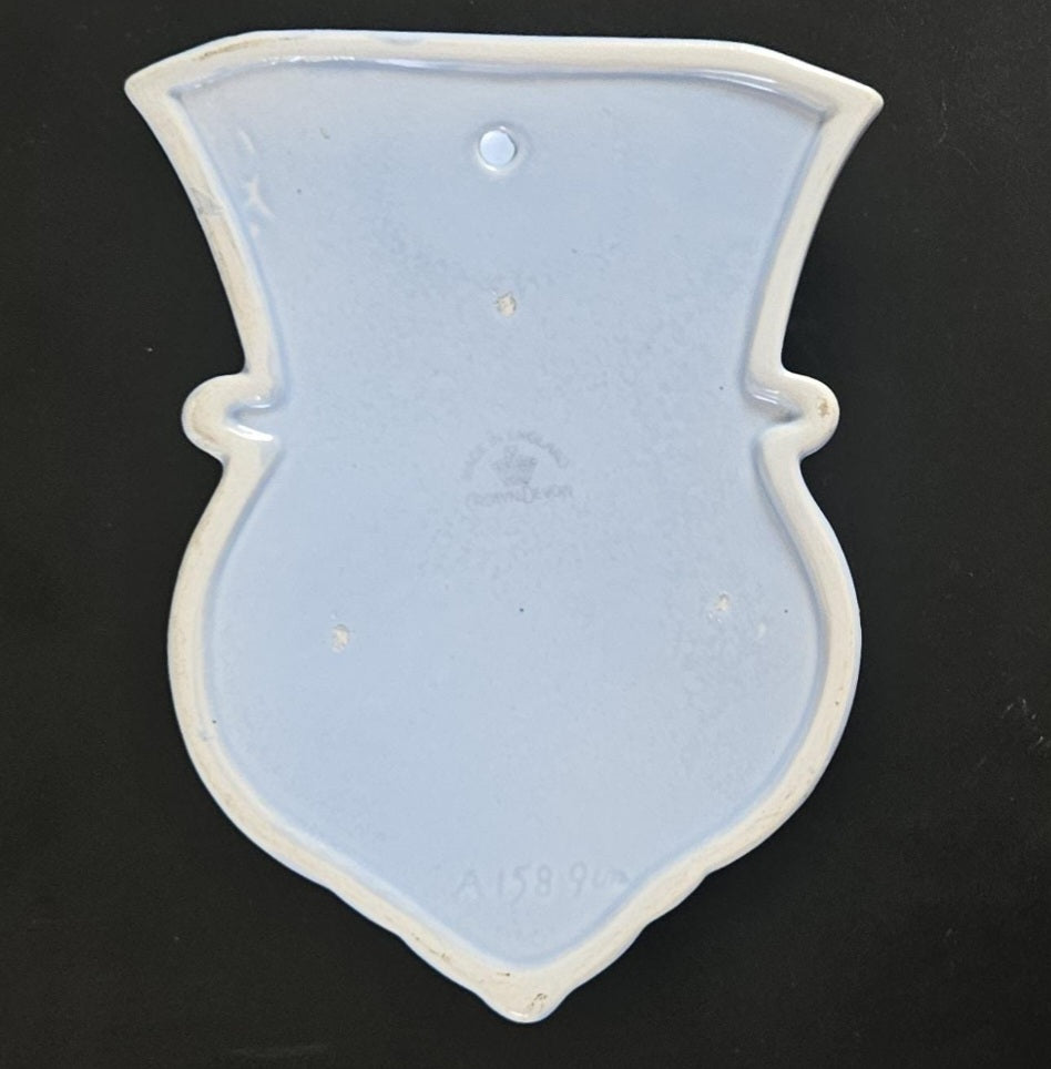 Vintage Wall Vase Crown Devon England Blue Ceramic Wall Vase Vase Urn Display Wall Mounted circa 1950-60’s