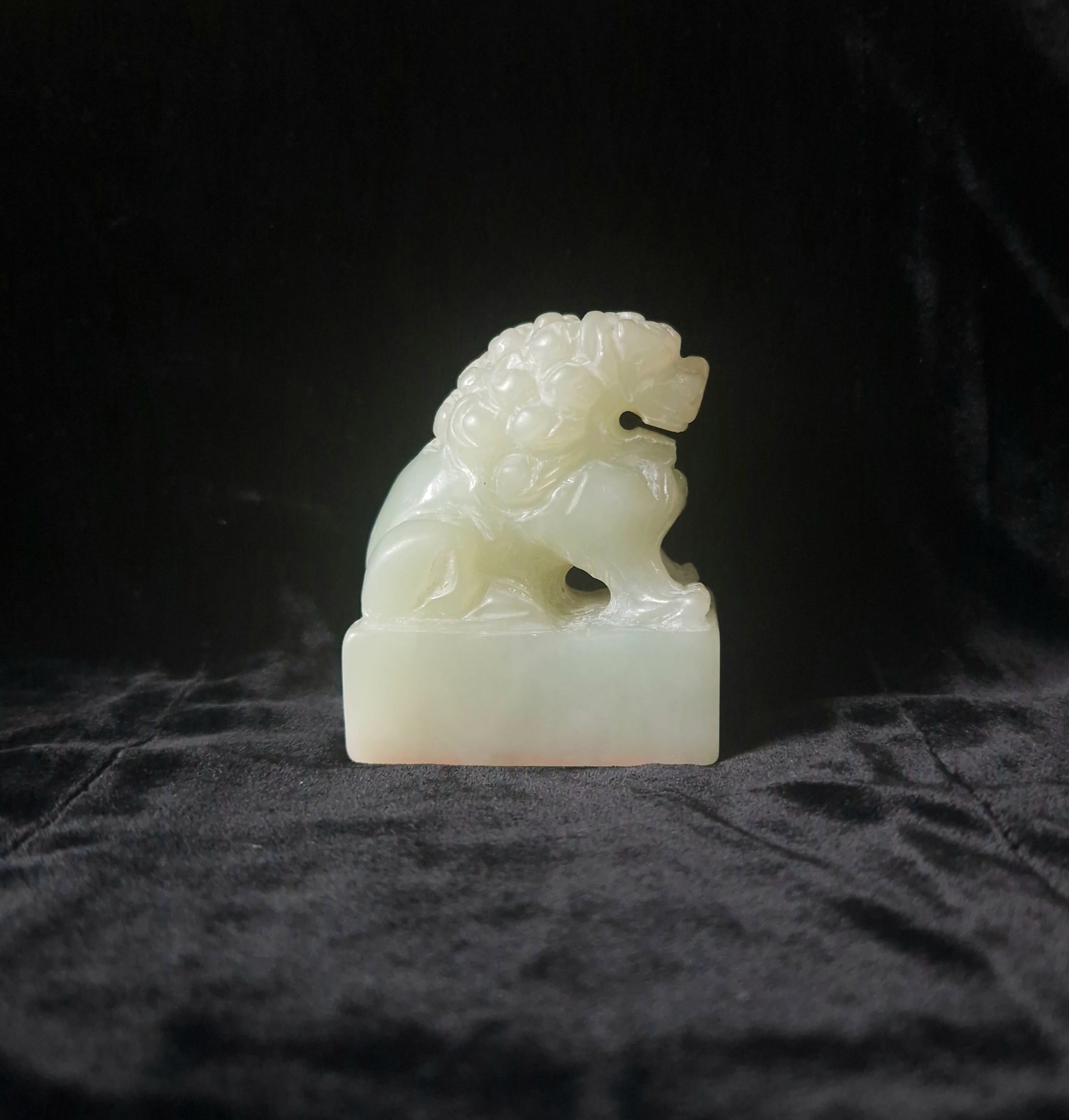 Antique Chinese Carved Jade Foo Dog Lion Chop Stamp 6cm