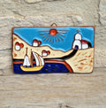 Vintage Dedallos Co Greek Ceramic Wall Plaque Handmade Mediterranean Souvenir Tile