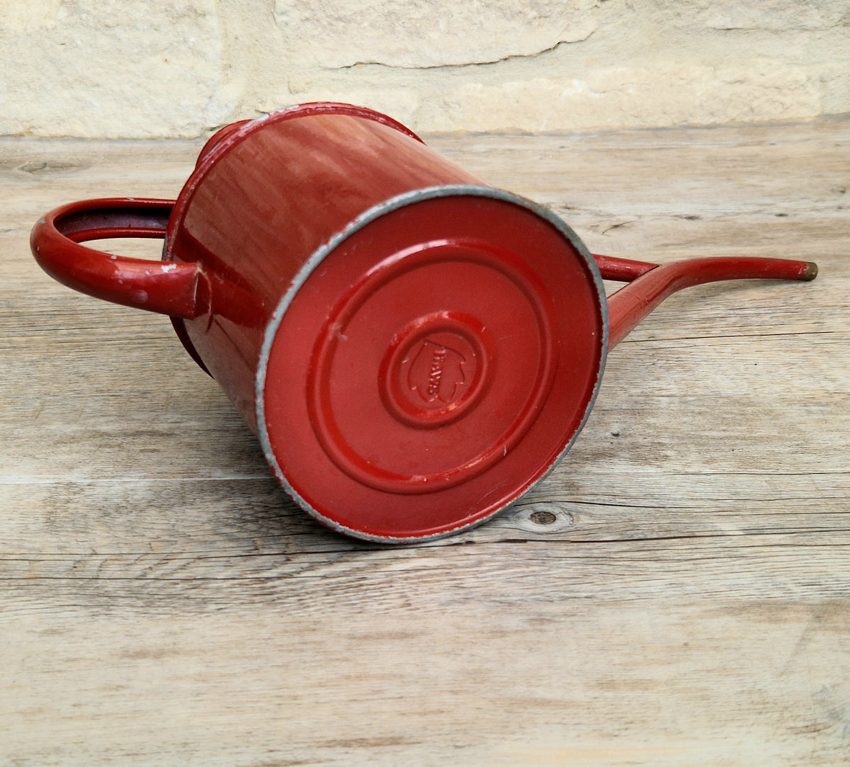 Vintage Haws Fazeley Flow Red Metal Indoor Watering Can Classic British Long Reach Plant Spout