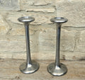 Pair Of Vintage Aluminium Tall Candlesticks 1990's Ikea Kagla Metal By Carl Ojerstam 25cm Tall