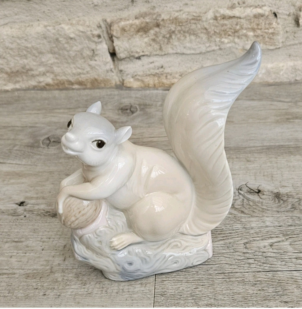 Vintage Squirrel Ornament Figure Porcelain Miguel Requena Spain 19cm X 15cm