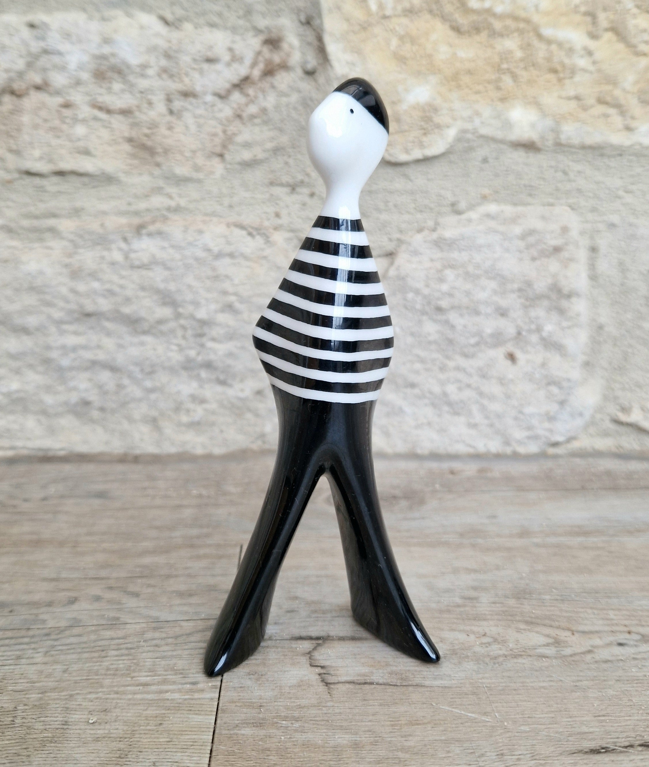 Lubomir Tomaszewski Ćmielów Fine Porcelain 'Felek Marynaz' Black & White Stripe Sailor Figure
