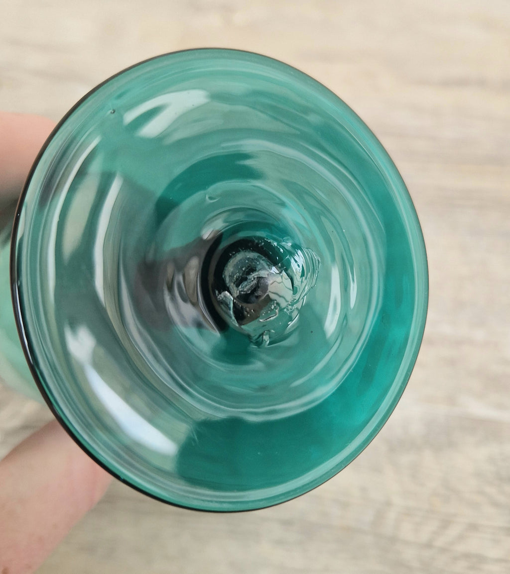 Fine Antique Georgian Tulip Bowl Green Wine Glass Snap Pontil c.1830