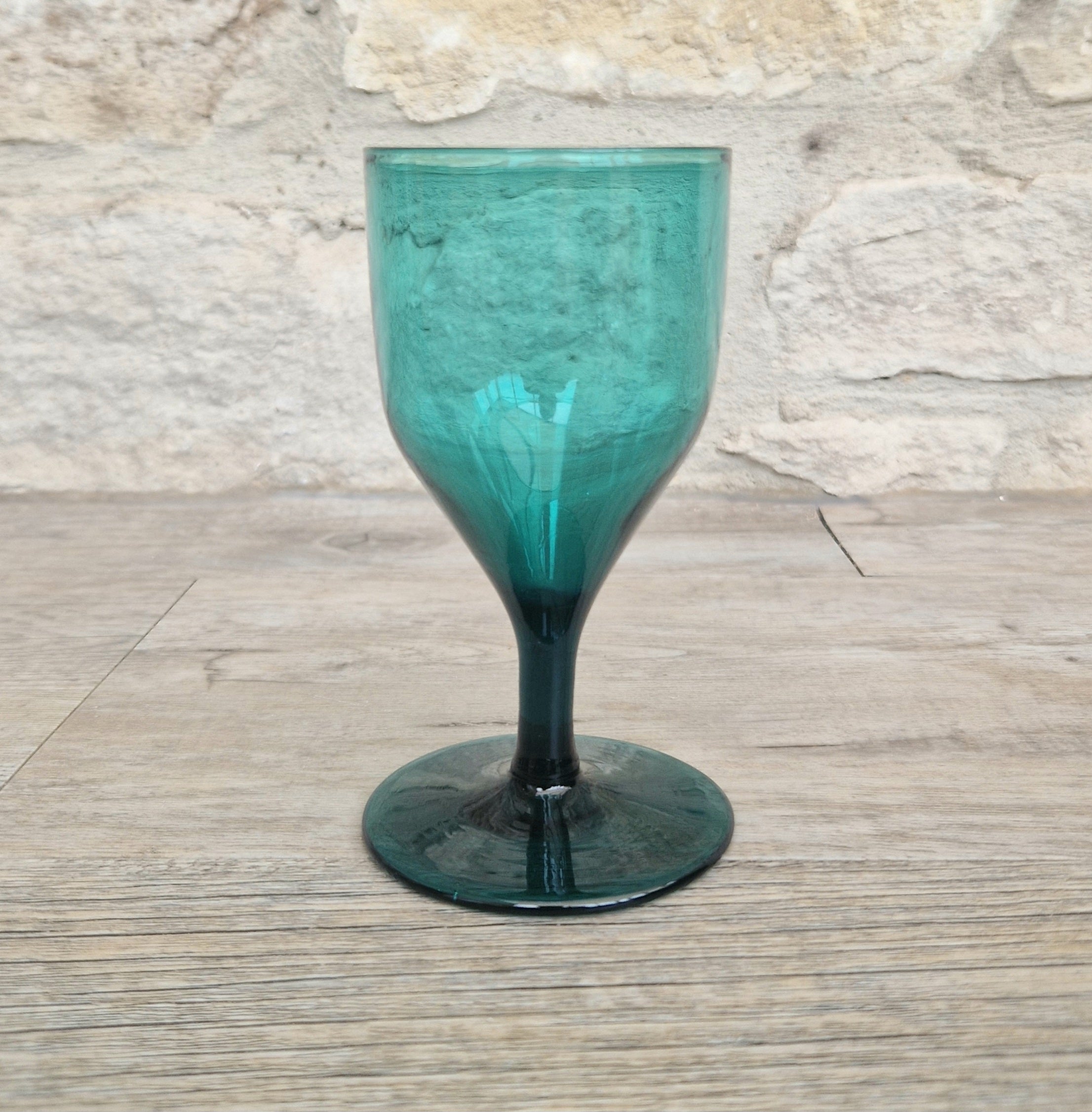 Fine Antique Georgian Tulip Bowl Green Wine Glass Snap Pontil c.1830