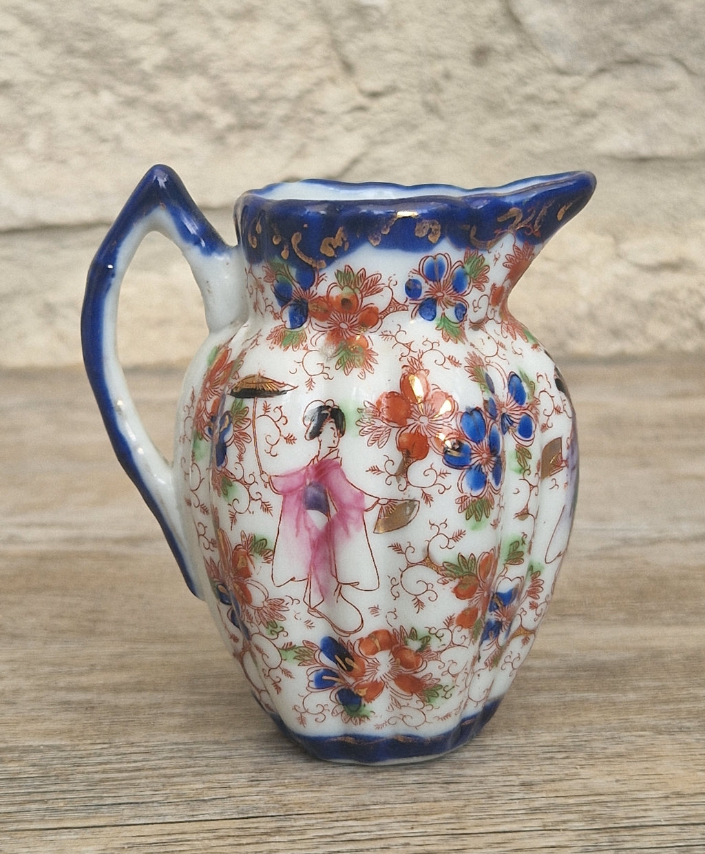 Small Antique Japanese Decorative Ceramic Creamer Jug