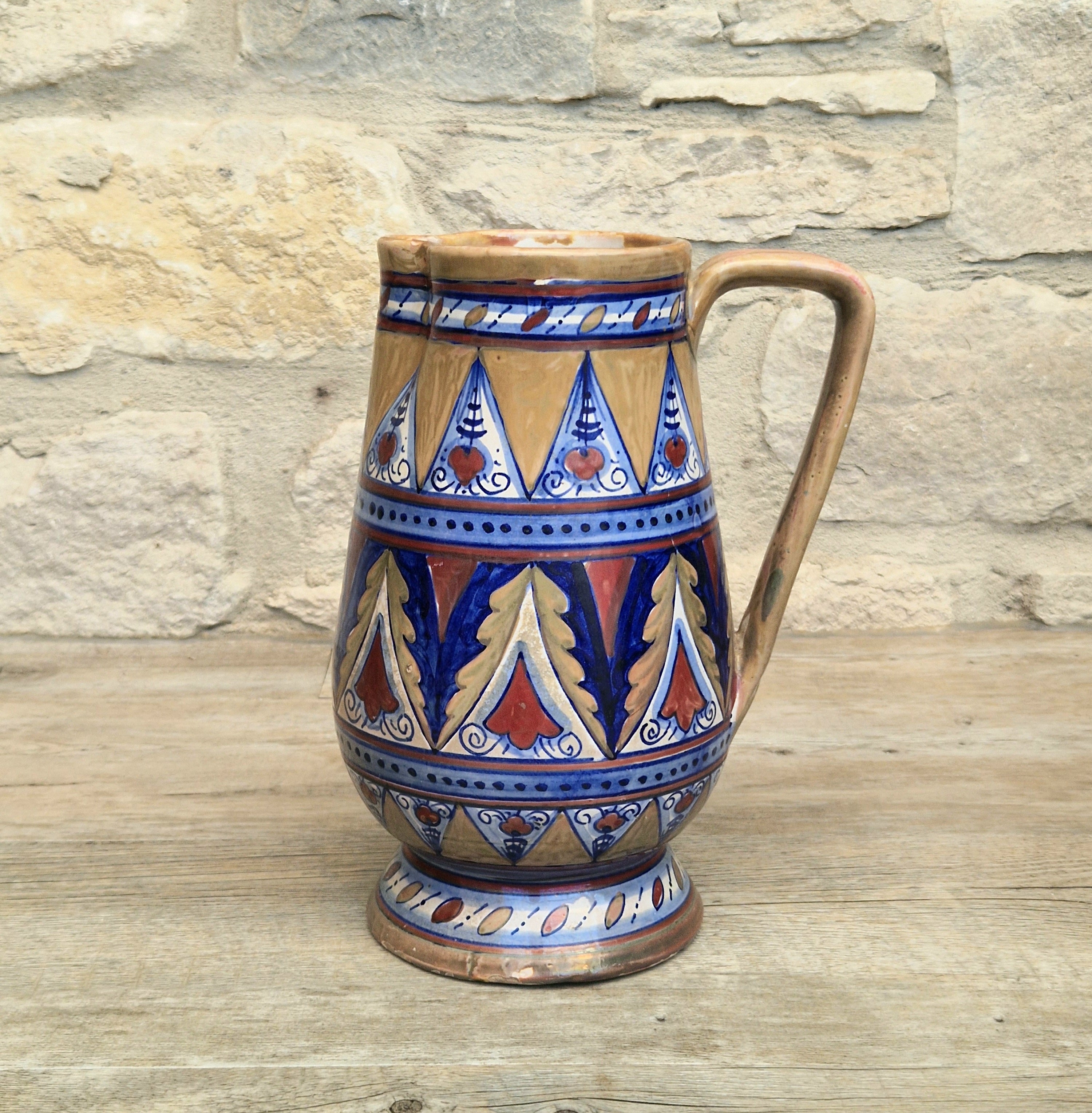 Art Deco Alberto Rubboli Italian Majolica Pitcher Jug Gualdo Tadino Italy Antique 1920