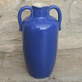 Antique Royal Doulton Vase Blue Stoneware Made in England 8" Tall