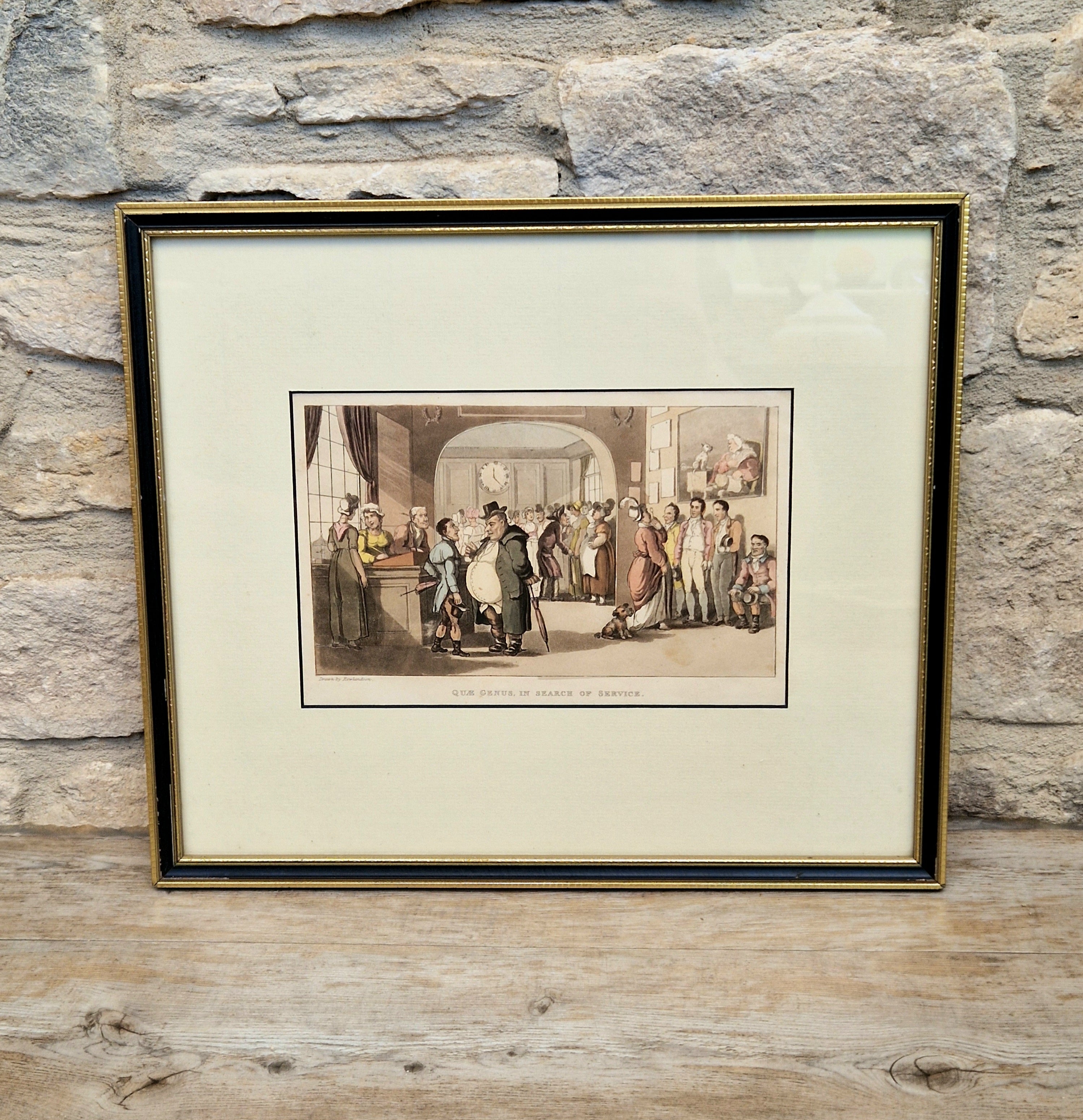 Thomas Rowlandson Lithograph Print 'Quae Genus, In Search Of Service' Framed Wall Art