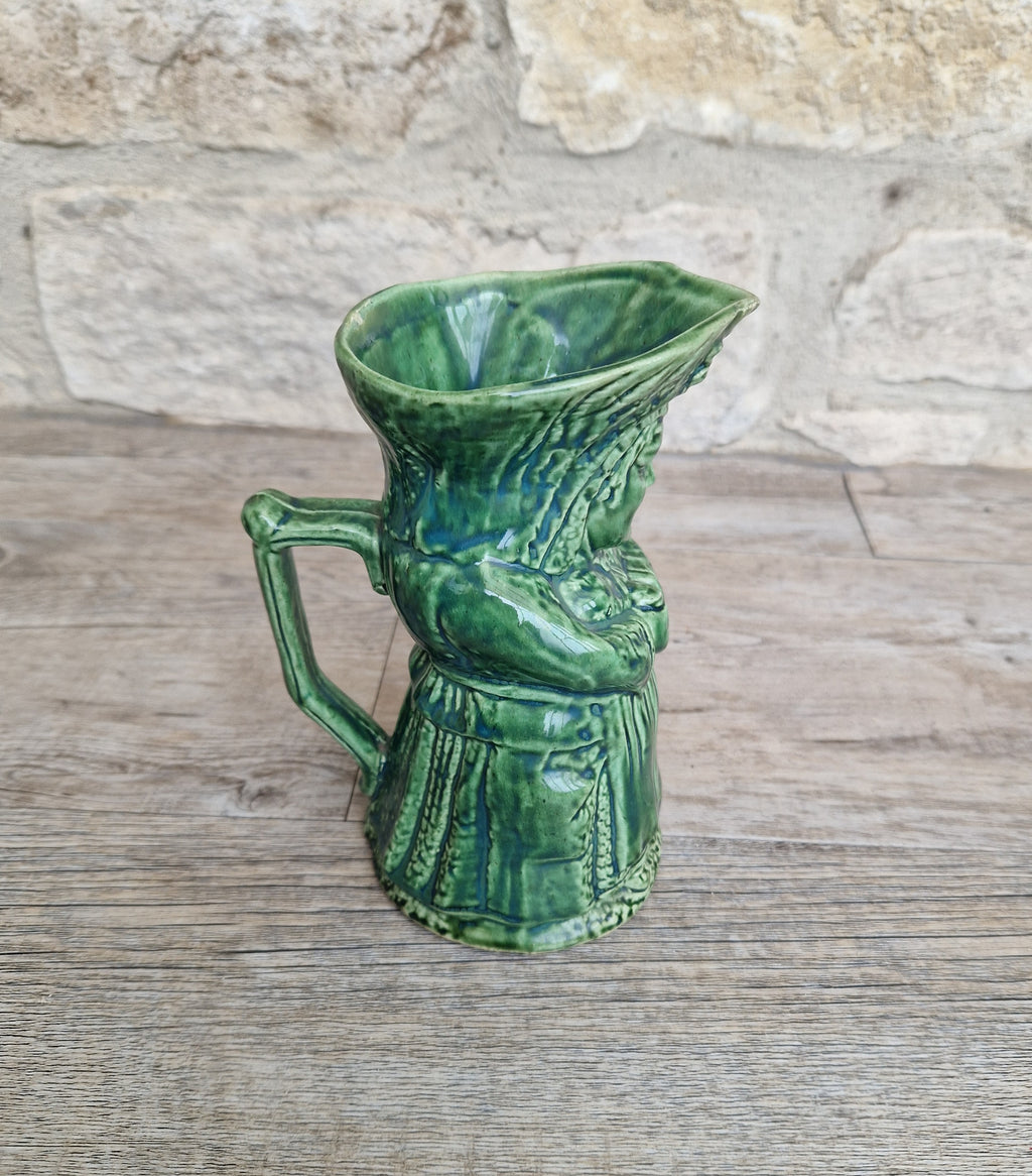 Antique Majolica Toby Jug: 19th Century English Lady Toper