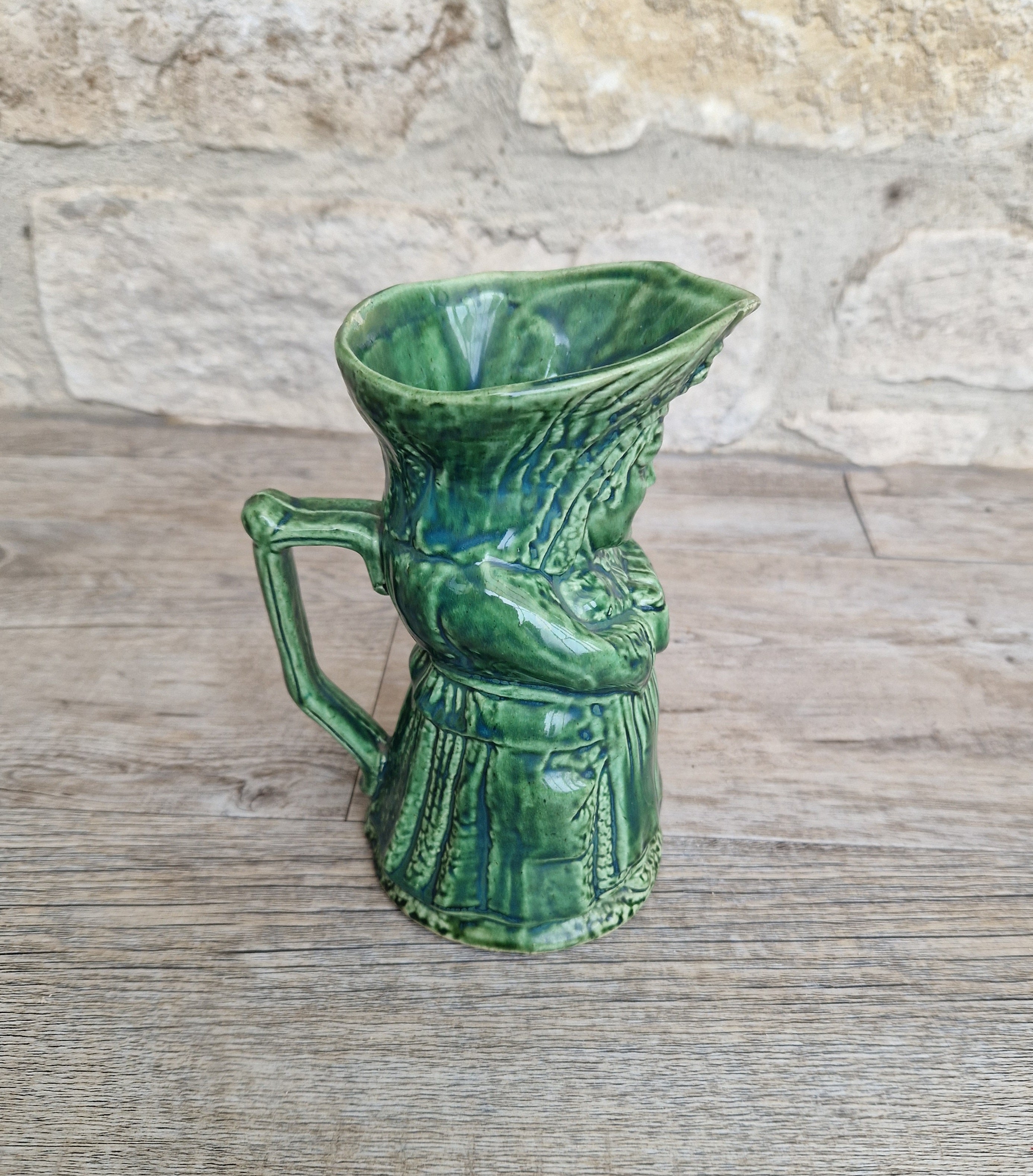 Antique Majolica Toby Jug: 19th Century English Lady Toper