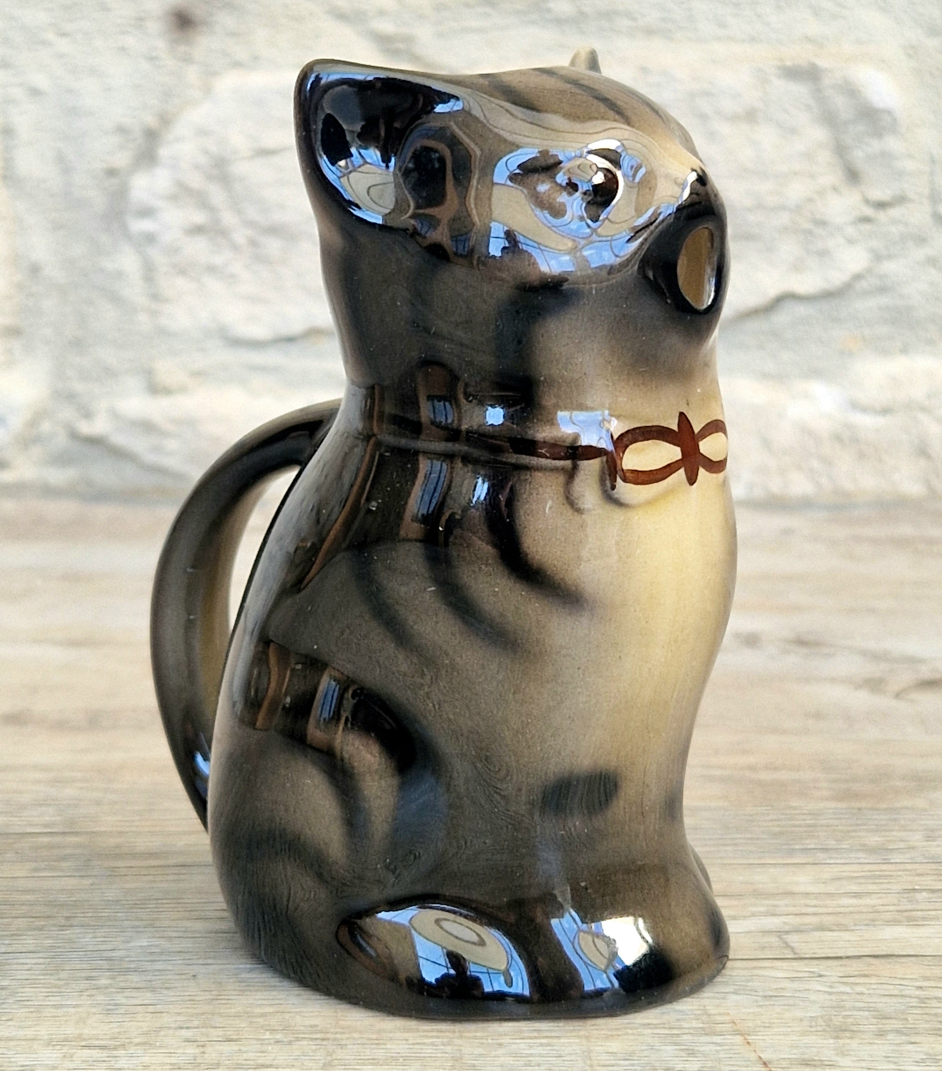 Vintage 1970's Tony Wood Studio Ceramic Bengal Cat Creamer Jug
