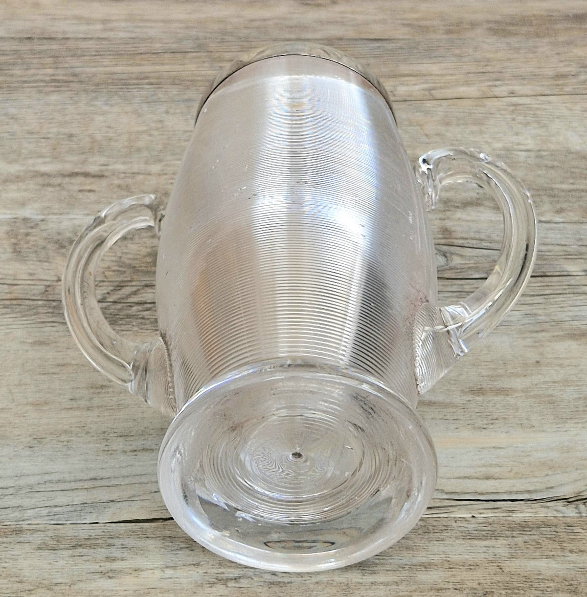 Antique Victorian Stevens & Williams Threaded Glass Twin Handled Vessel c.1900