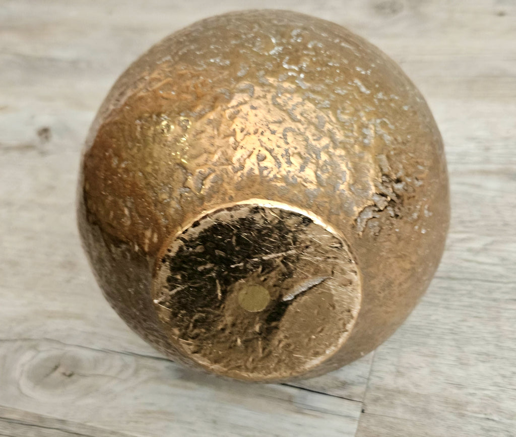 Vintage Large Gilded Bronze Vase with Handle Very Heavy 23cm Tall .Mid Century Bronze Ornate Vase Original Sticker Weighs nearly 3kg
