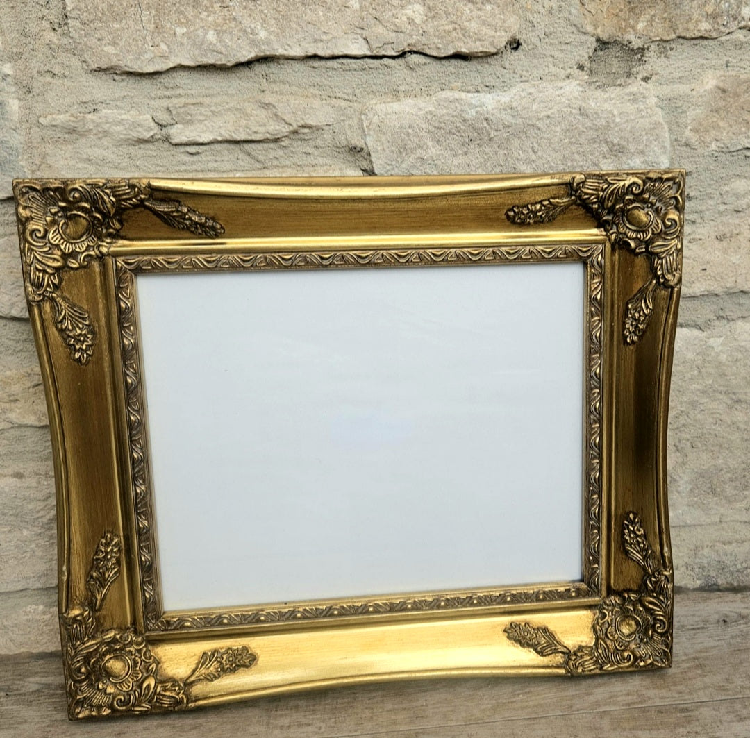 Vintage Gold Baroque Ornate Wall Picture Frame Wood For Picture 10" X 8"