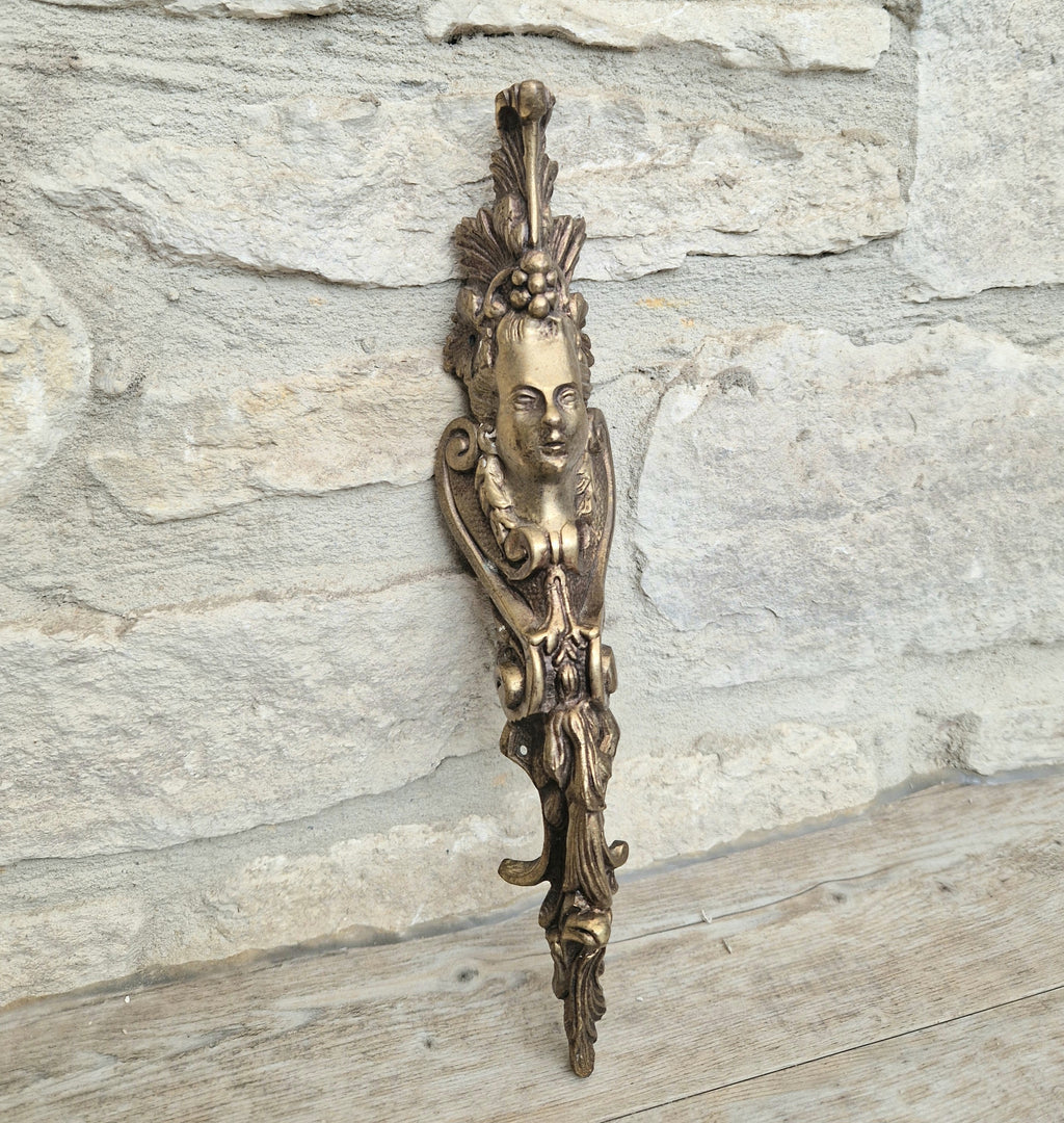 Cast Bronze French Ormalou Decorative Female Figural Antique Furniture Leg Mount Piece Fitting