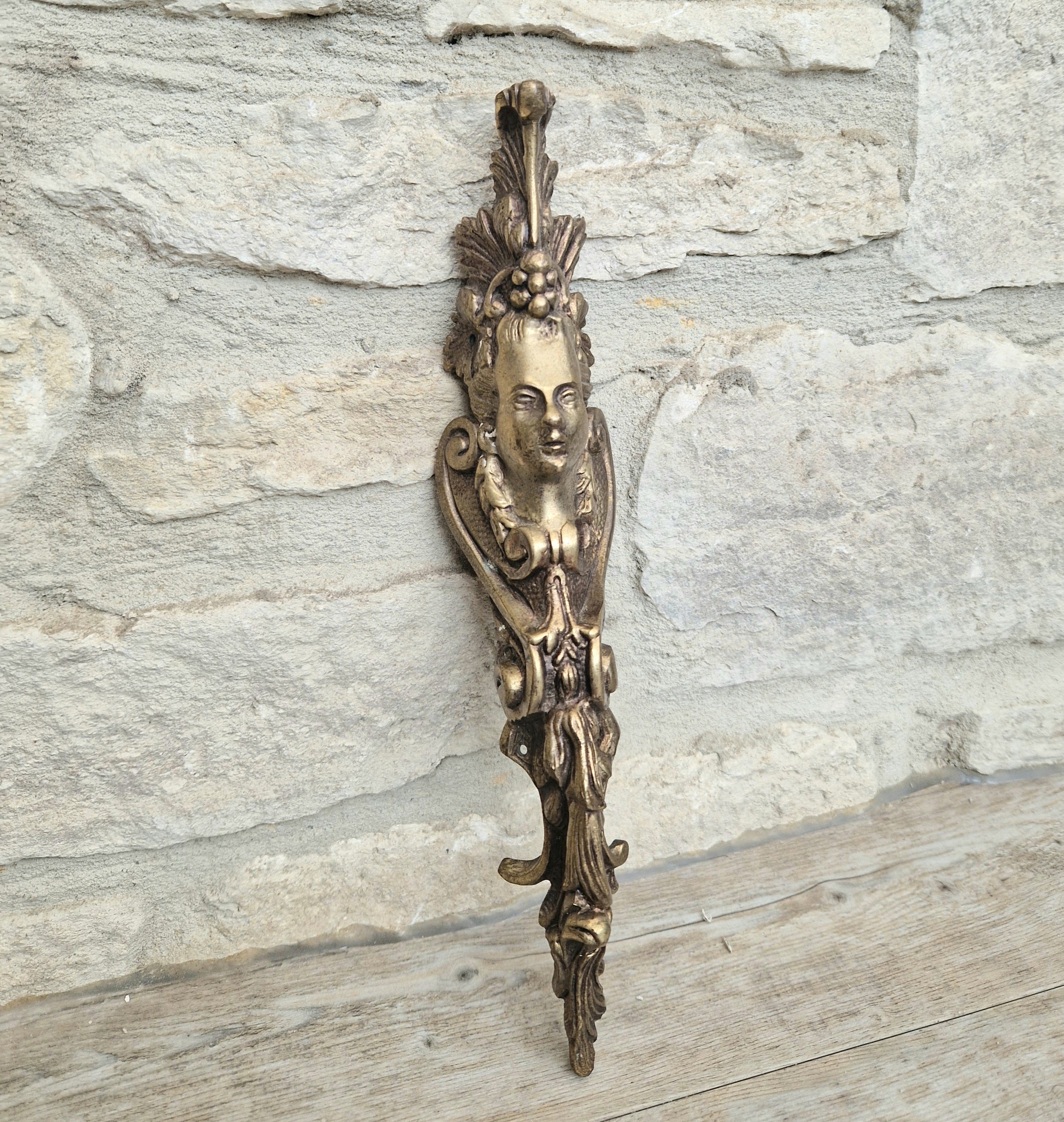 Cast Bronze French Ormalou Decorative Female Figural Antique Furniture Leg Mount Piece Fitting