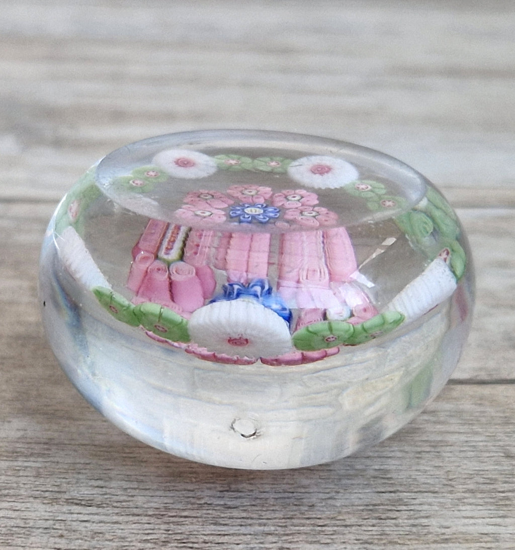 Antique Clichy Miniature Spaced Millefiori Glass Paperweight – c.1850 – 4.6cm Bruised