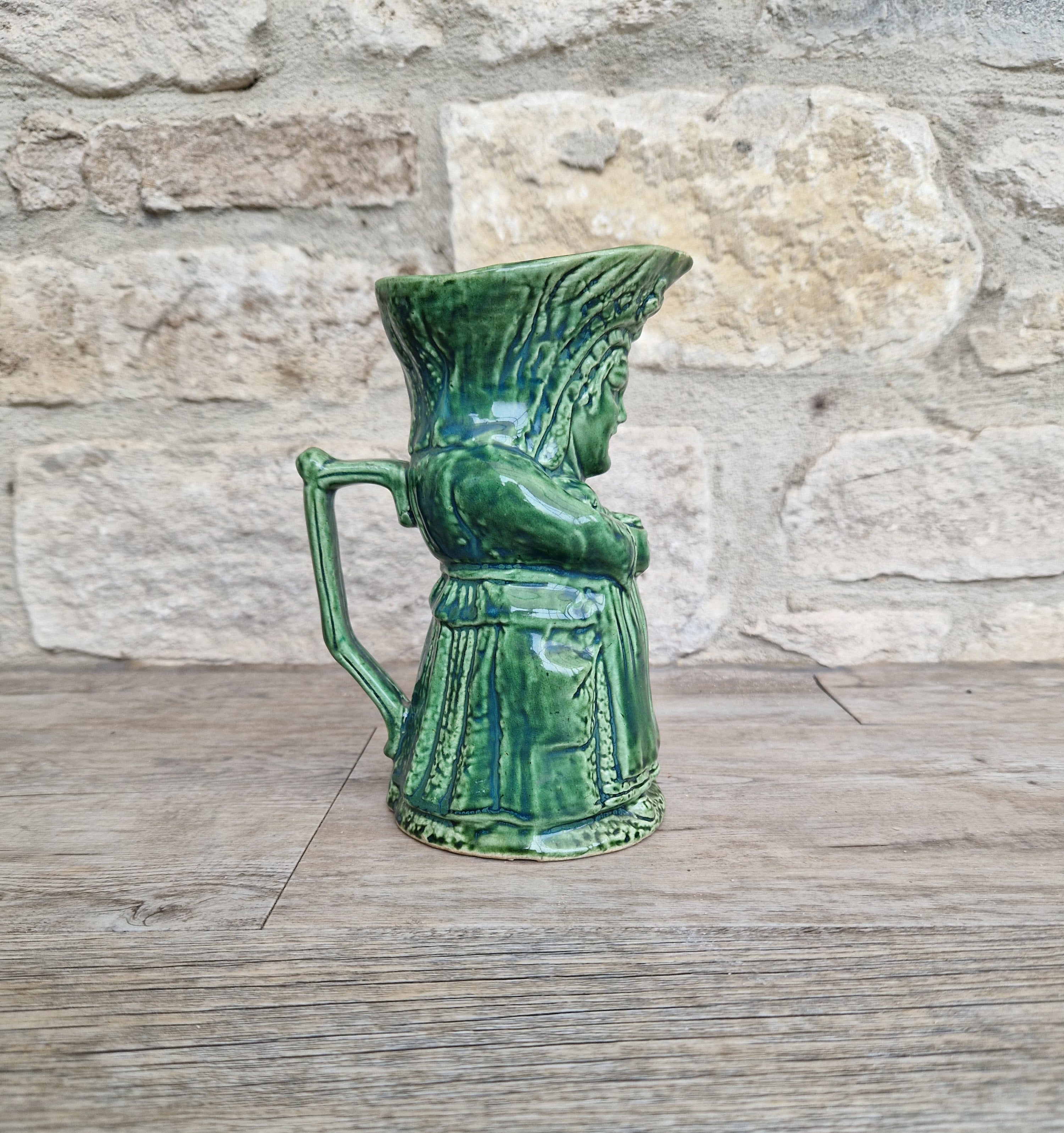 Antique Majolica Toby Jug: 19th Century English Lady Toper