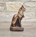 Vintage Hand Carved Stone Bastet Cat Figurine - Egyptian Goddess Ornament