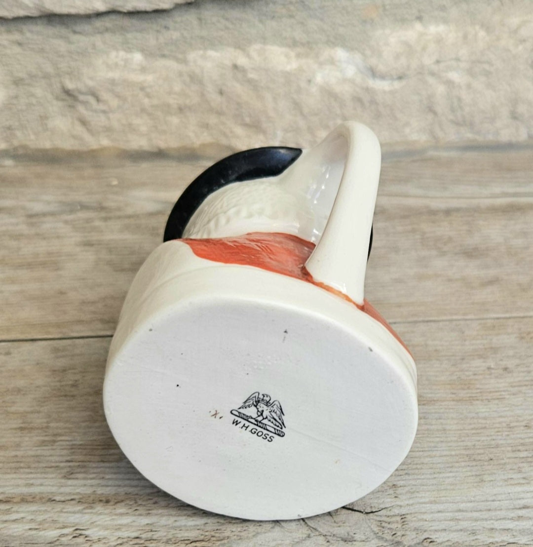 Antique Milk Jug Welsh Lady Head Ceramic WH Goss Ychydig O Laeth Edwardian 10cm