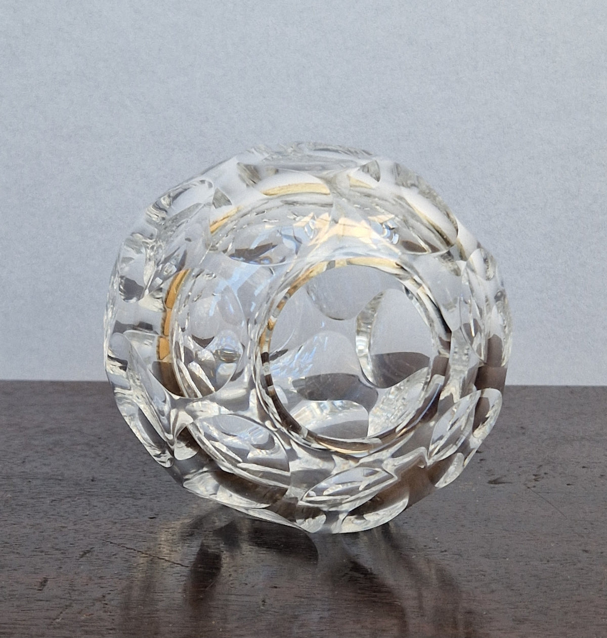 Antique 1930s Orrefors Sweden Sven Palmqvist Optic Cut Crystal Vase 1730/7 Art Deco