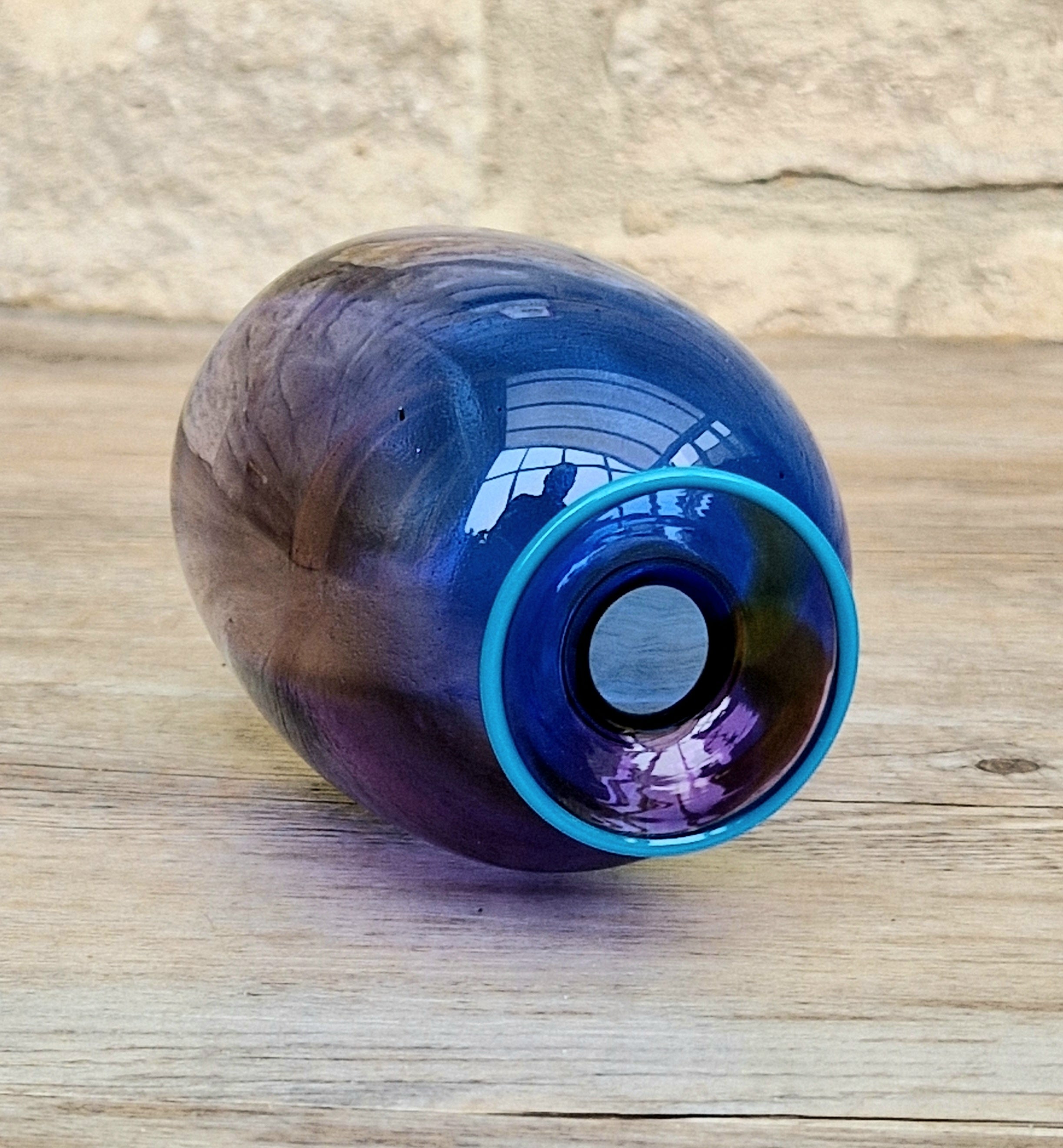 Transjö Hytta Swedish Art Glass Rainbow Vase WRC Signature Ann Wolff, Jan-Erik Ritzman and Sven-Åke Carlsson Vintage Mid Century Piece 6"
