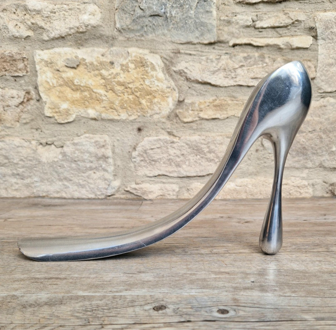 Manolo Blahnik Cast Aluminium Shoe Horn for Habitat, Manolo Blahnik Collectible Vintage Shoehorn,Designer Fashion Decor