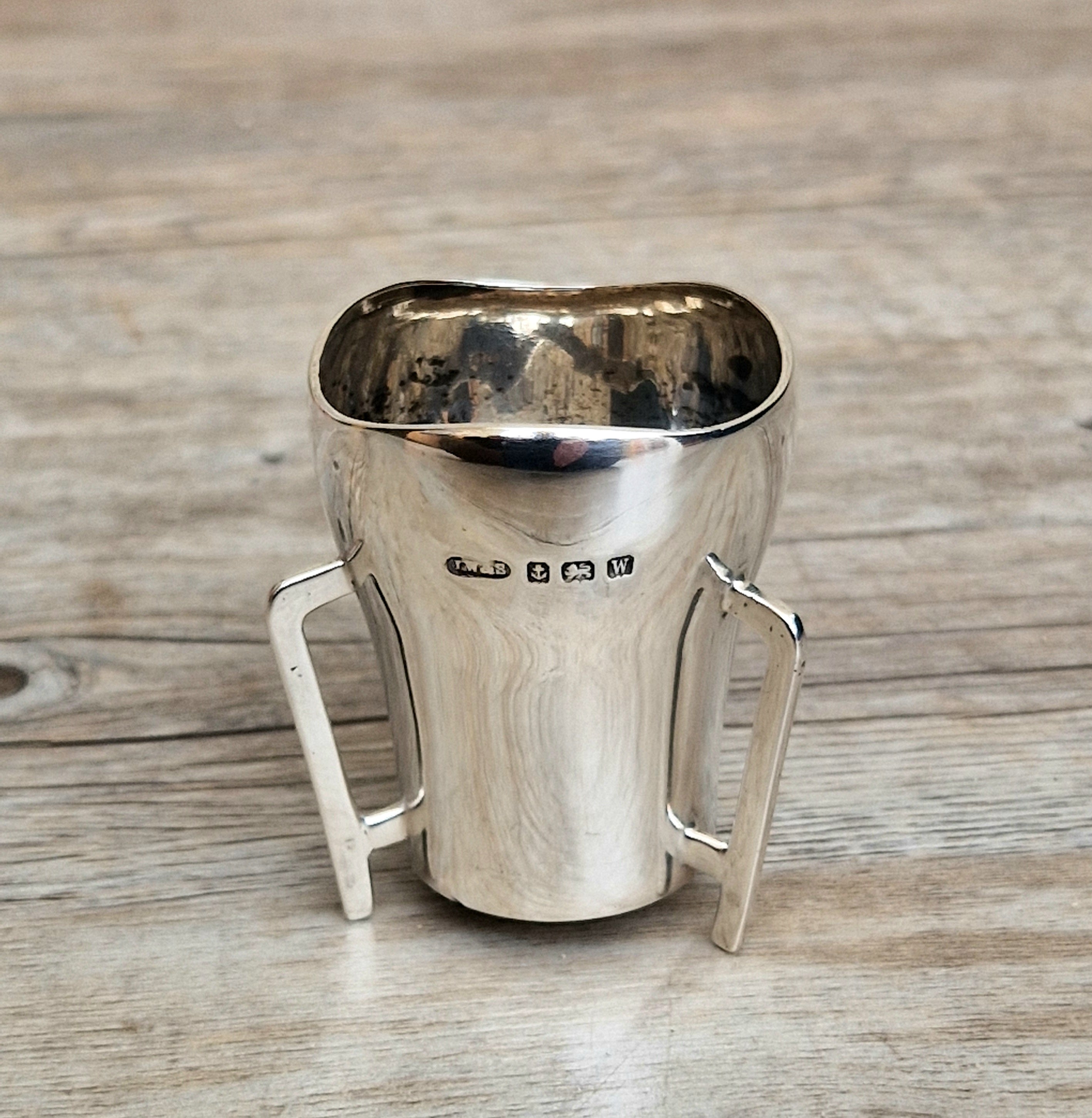 Celtic Revival Sterling Silver Mether Cup Tot Measure Birmingham 1921 James Woods & Sons Rare