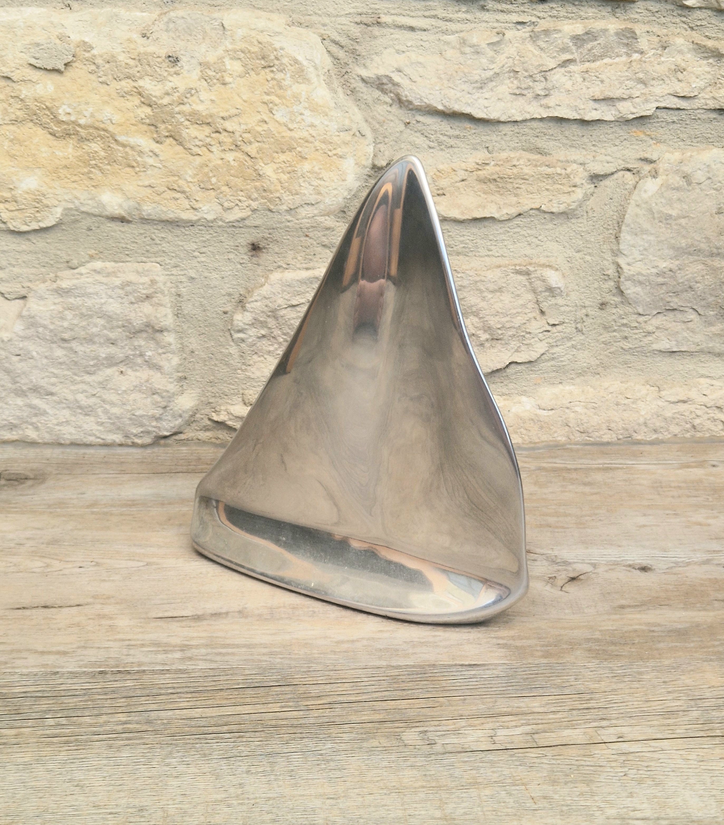 Vintage Hoselton Sailboat Stylised Aluminium Sculpture Signed Minimalist Nautical Decor
