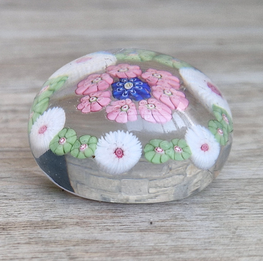 Antique Clichy Miniature Spaced Millefiori Glass Paperweight – c.1850 – 4.6cm Bruised