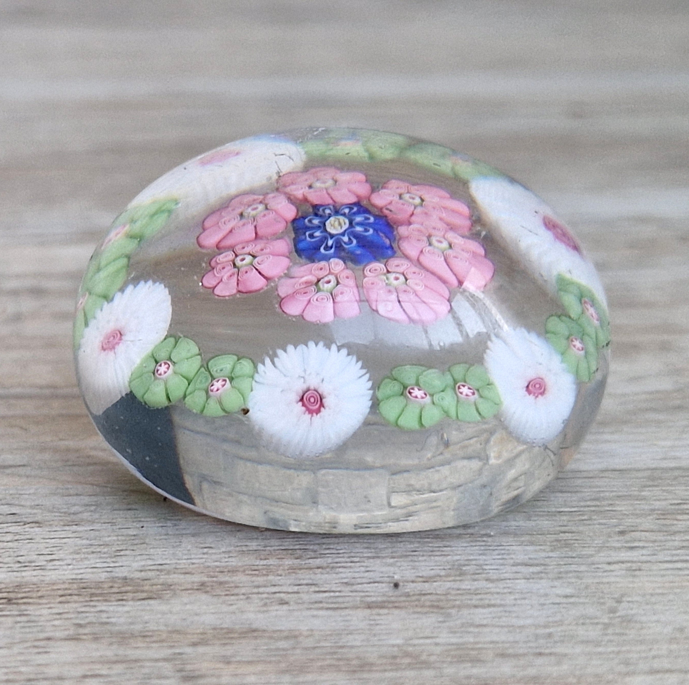 Antique Clichy Miniature Spaced Millefiori Glass Paperweight – c.1850 – 4.6cm Bruised
