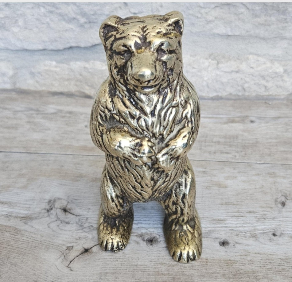 Brass Bear Money Box 15cm Tall Antique Victorian England