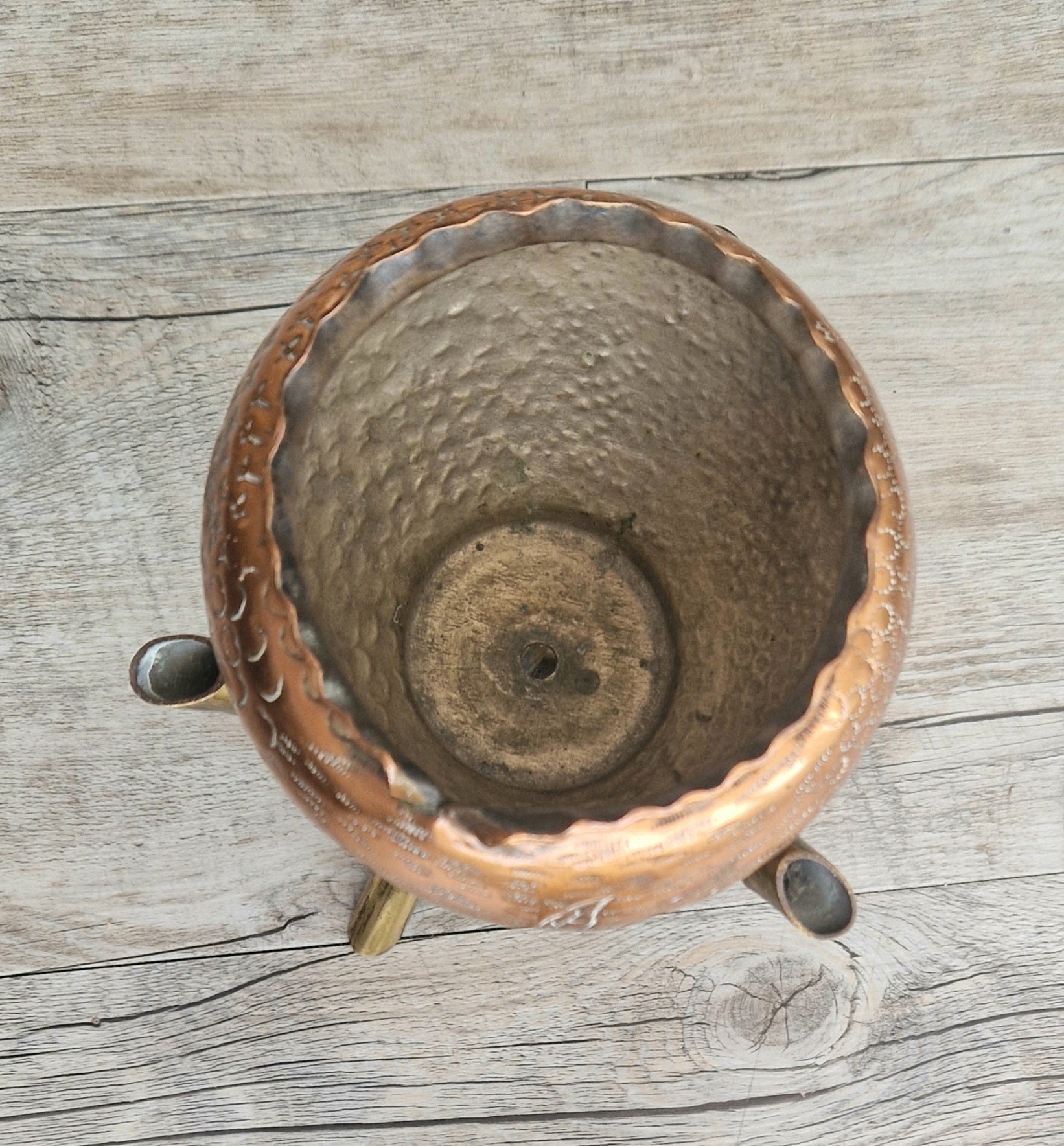 Pair of Antique Japanese Aesthetic Movement Arts & Crafts Copper And Brass Faux Bois Jardinieres