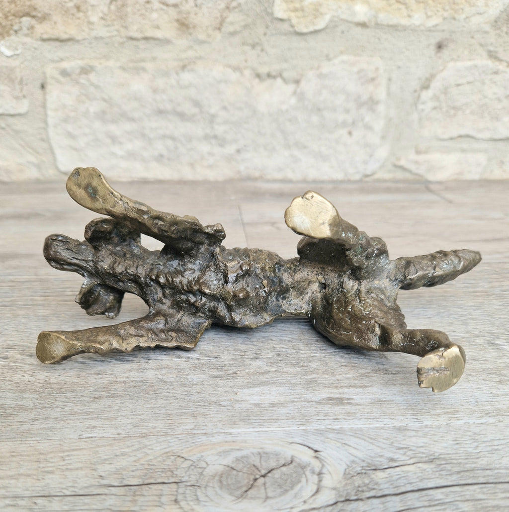 Antique 19th C. Cast Bronze Sculpture Of A Hunting Irish Setter Dog 22cm VGC