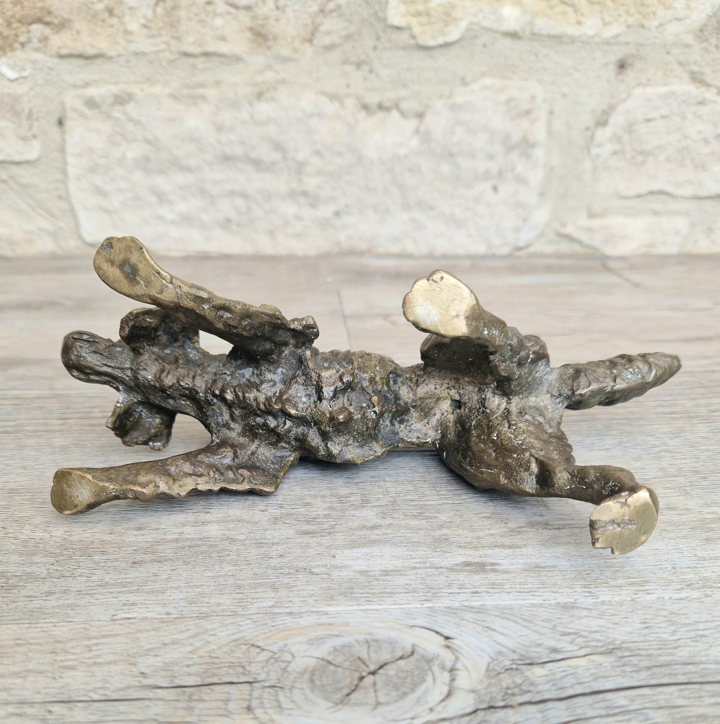 Antique 19th C. Cast Bronze Sculpture Of A Hunting Irish Setter Dog 22cm VGC