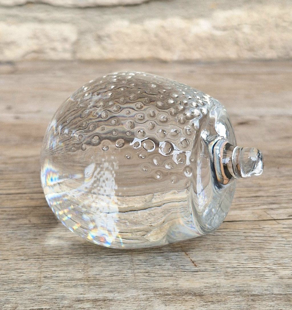 Holmegaard Art Glass Hedgehog Figurine Ornament Rare Mid Century Vintage Denmark