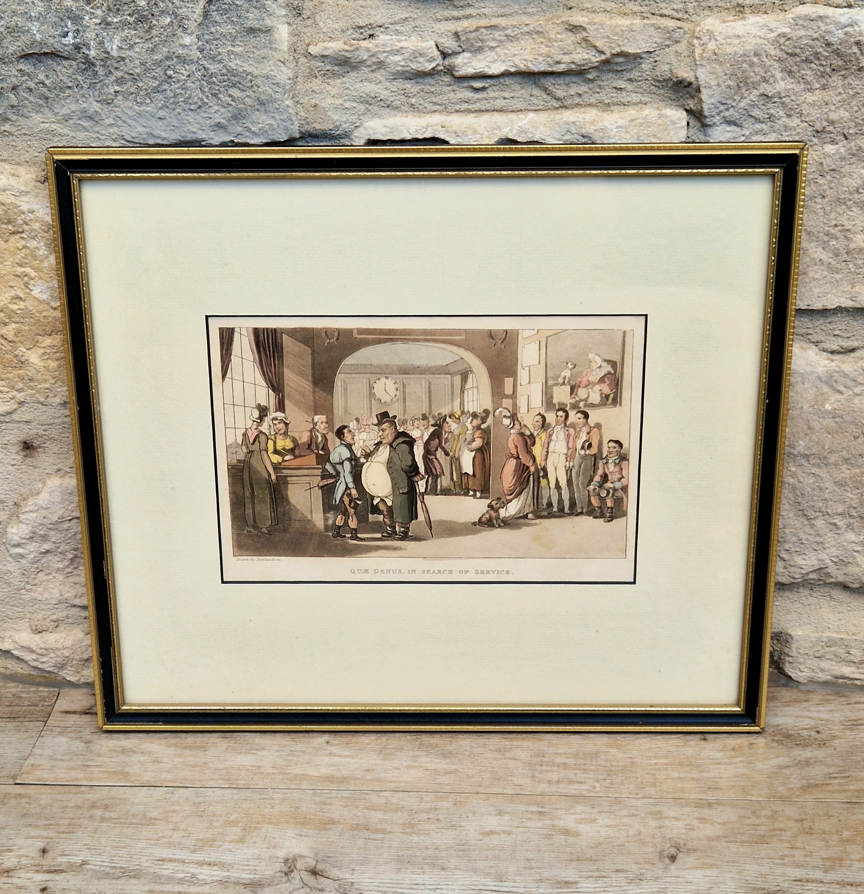 Thomas Rowlandson Lithograph Print 'Quae Genus, In Search Of Service' Framed Wall Art
