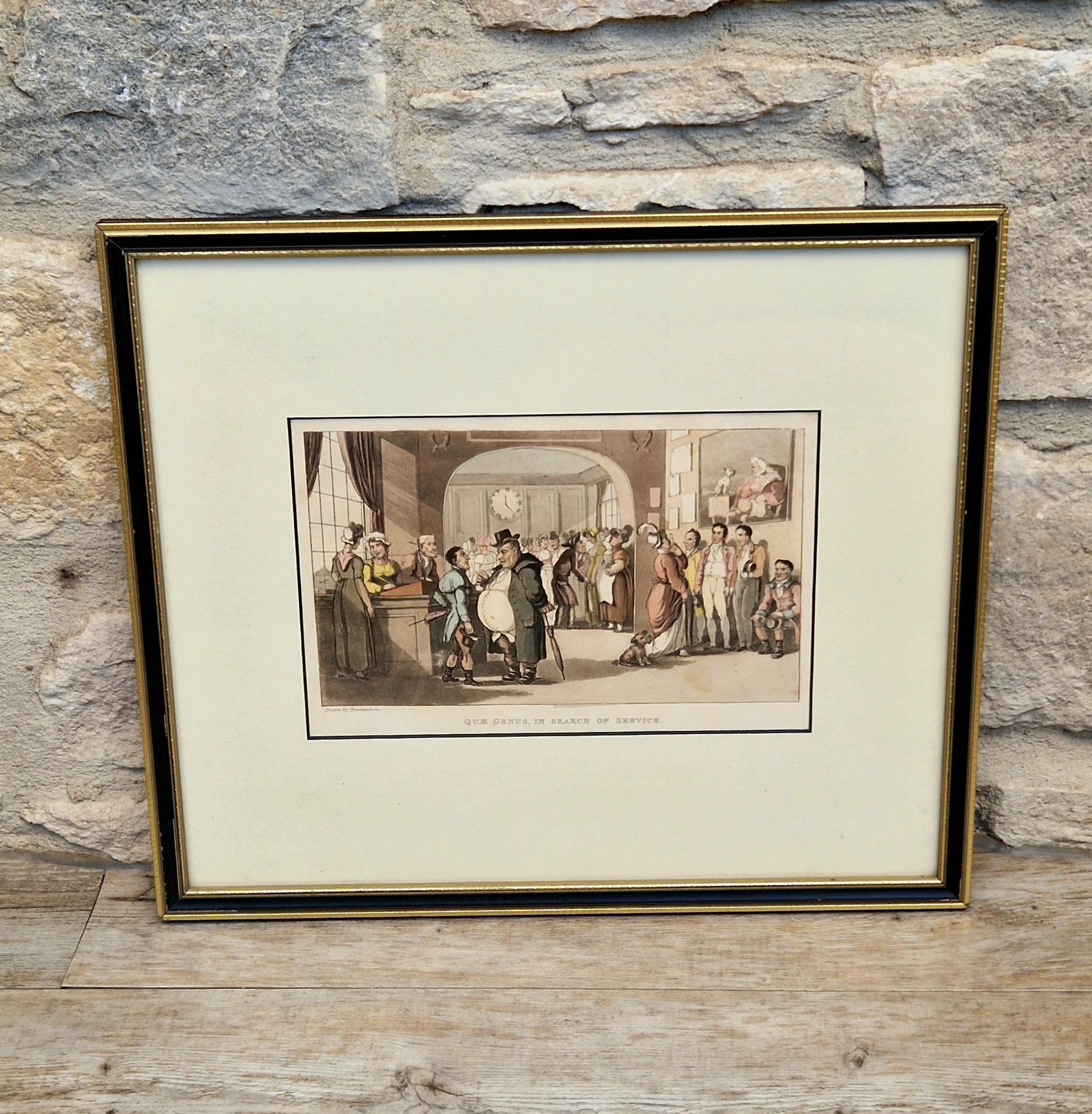 Thomas Rowlandson Lithograph Print 'Quae Genus, In Search Of Service' Framed Wall Art