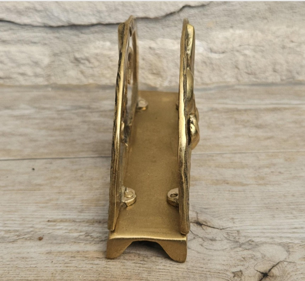 Midcentury Letter Rack Brass Fleur de Lys Design Hollywood Regency Decor