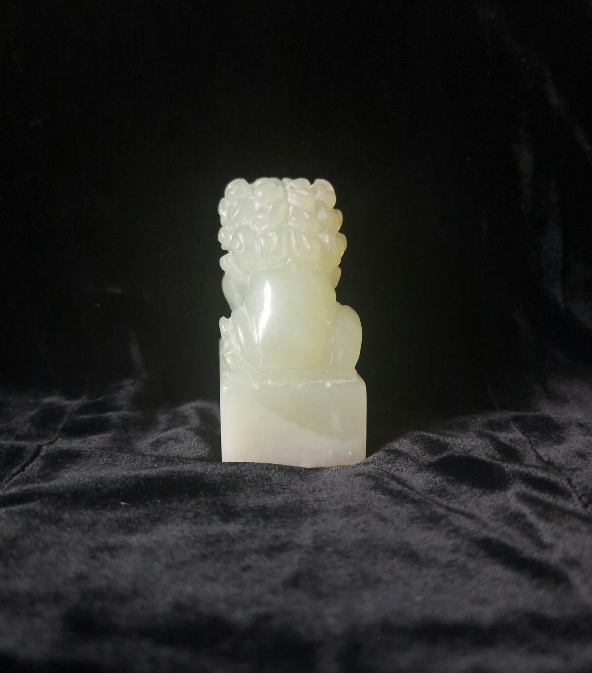 Antique Chinese Carved Jade Foo Dog Lion Chop Stamp 6cm