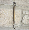 Antique Tubular Brass Spring Balance Scale Hanging Pocket Cylindrical Pocket Scales Working