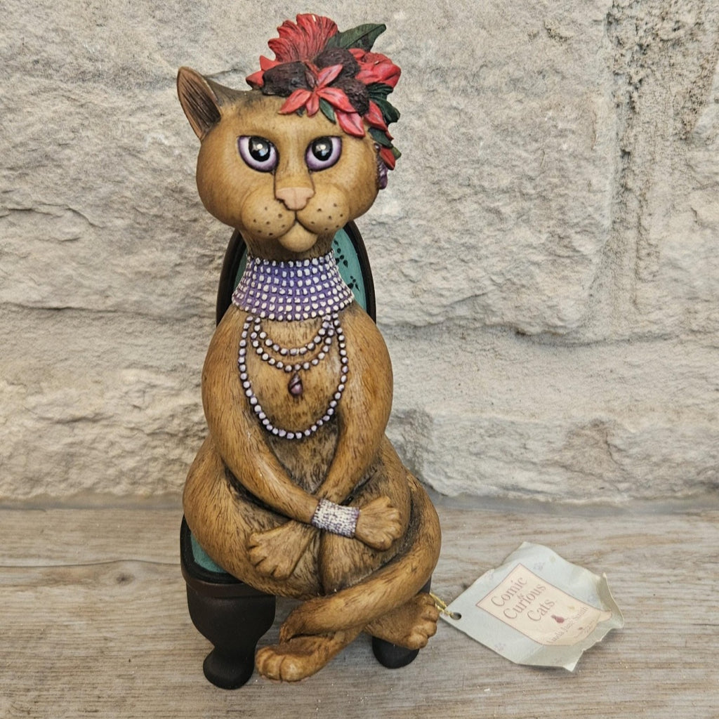Vintage Curious Cats "The Model" Figure Ornament Linda Jane Smith Border Fine Arts 15cm