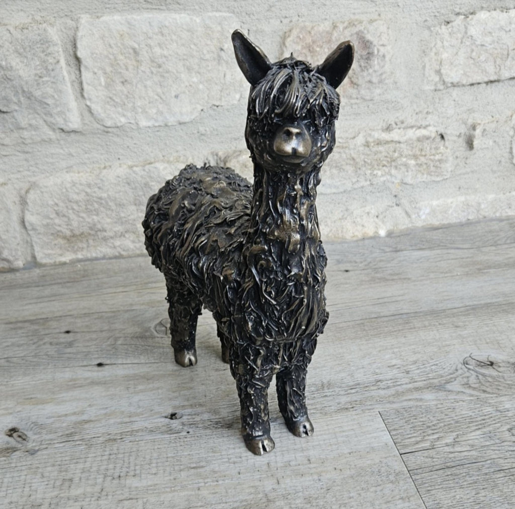 Alpaca Sculpture Ornament Figure Veronica Ballan Cold Cast Resin 10" Frith England