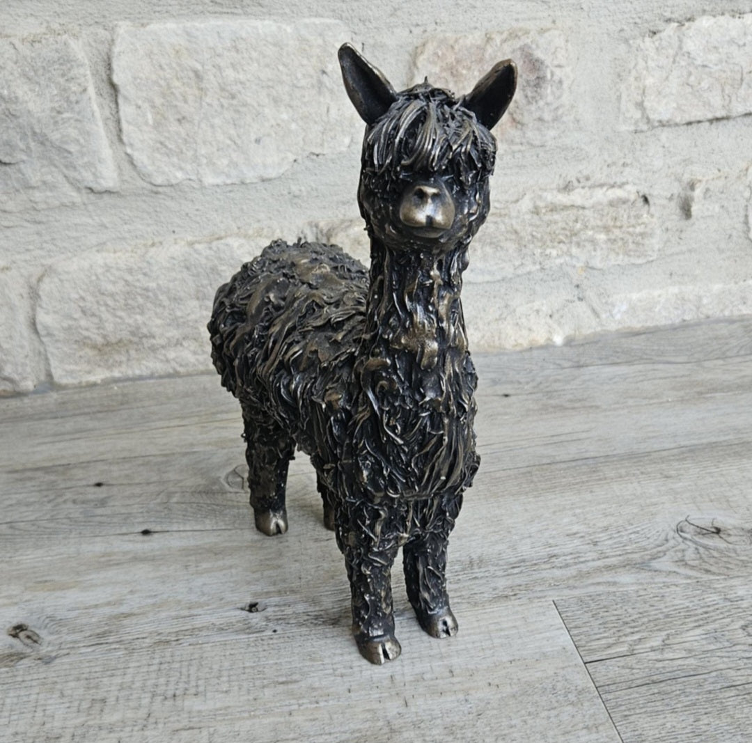 Alpaca Sculpture Ornament Figure Veronica Ballan Cold Cast Resin 10" Frith England