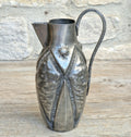 Antique French Art Deco Pewter Pitcher by Alice and Eugene Chanal Hand Hammered Jug Signed