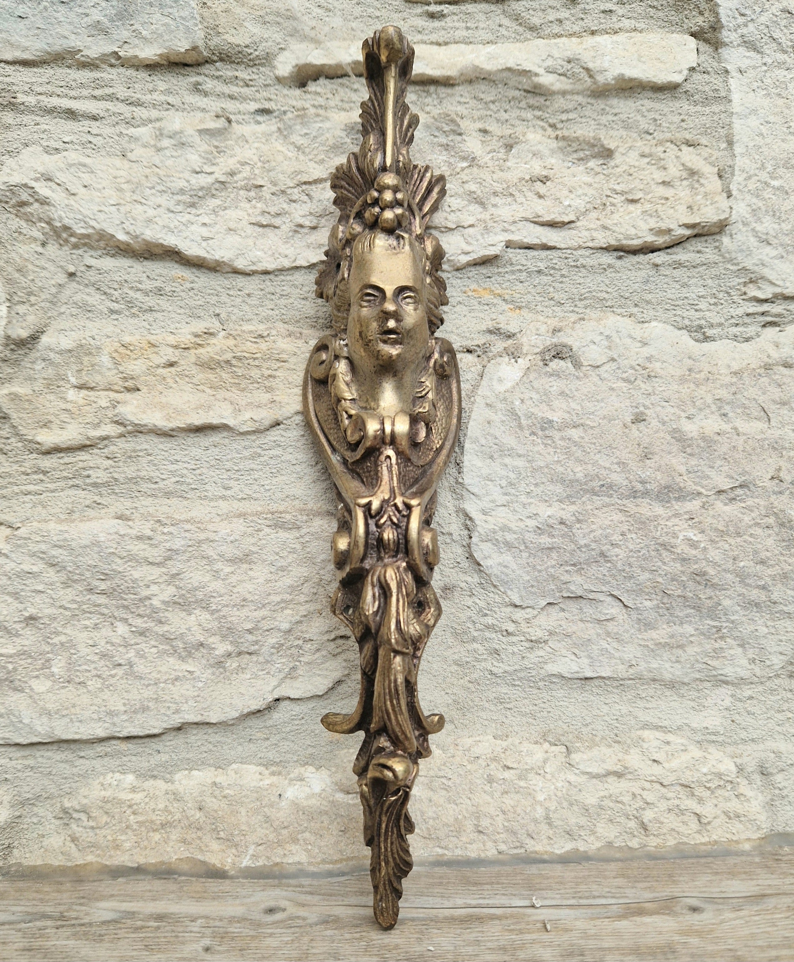 Cast Bronze French Ormalou Decorative Female Figural Antique Furniture Leg Mount Piece Fitting